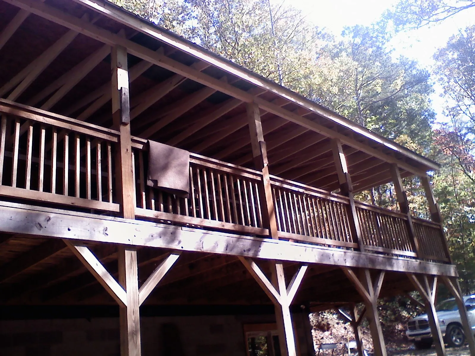 Timber framing under a new elevated porch and deck — Roof Leak Repair in Neffs by Roofing Brothers
